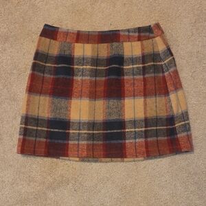 RIHOAS Plaid Mini Skirt in Mustard, Rust and Navy